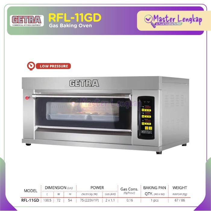 TERLARIS GETRA GAS BAKING OVEN RFL-11GD / RFL11GD / RFL 11 GD / RFL-11-GD
