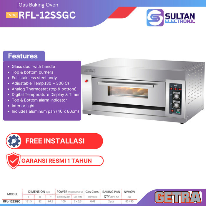GETRA Gas Baking Oven RFL-12SSGC / RFL 12 SSGC / RFL12SSGC / Oven Gas