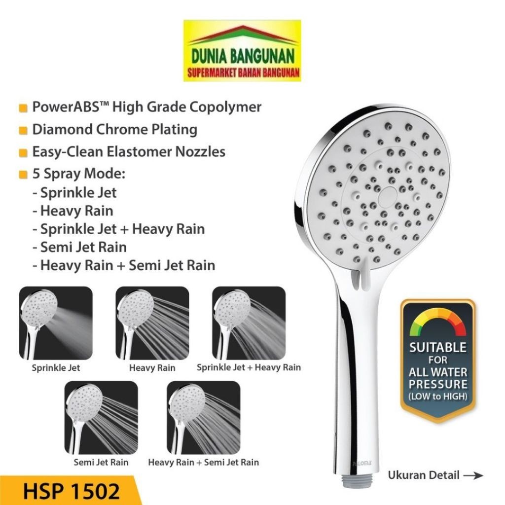 Kepala Shower Mandi PALOMA HSP 1502 Hand Shower