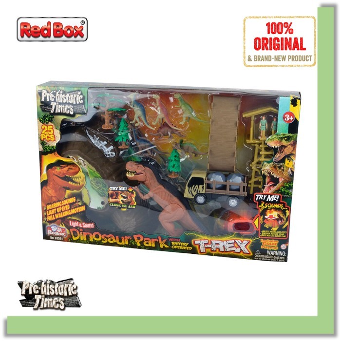 Red Box Toys Pre-Historic Times T-Rex Dinosaur Park Playset Mainan