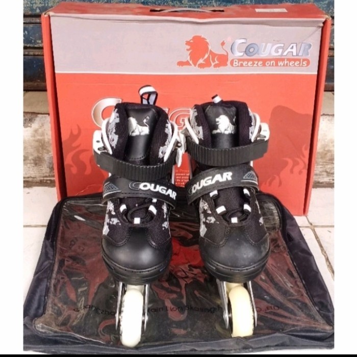 HOT SALE sepatu roda cougar inline skate ban full karet free deker