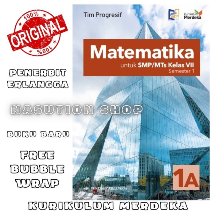 

READY GROSIR Buku Matematika 1A Semester 1 Erlangga Kelas 7 SMP Kurikulum Merdeka