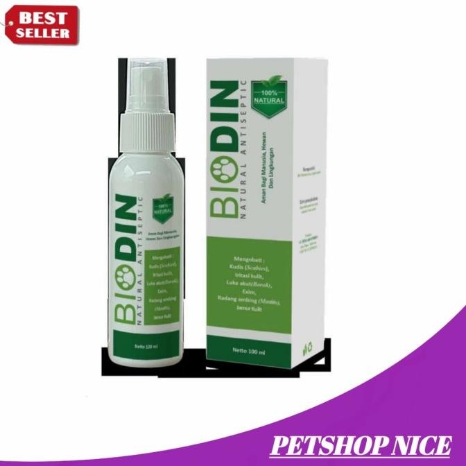 spray obat kulit scabies biodin 100 ml kerak kulit kucing jamur hewan