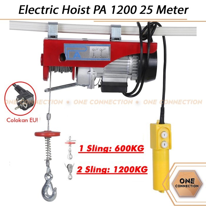 Electric Hoist Mini Wire Hoist Katrol Elektrik PA 1200 PA1200 25Meter