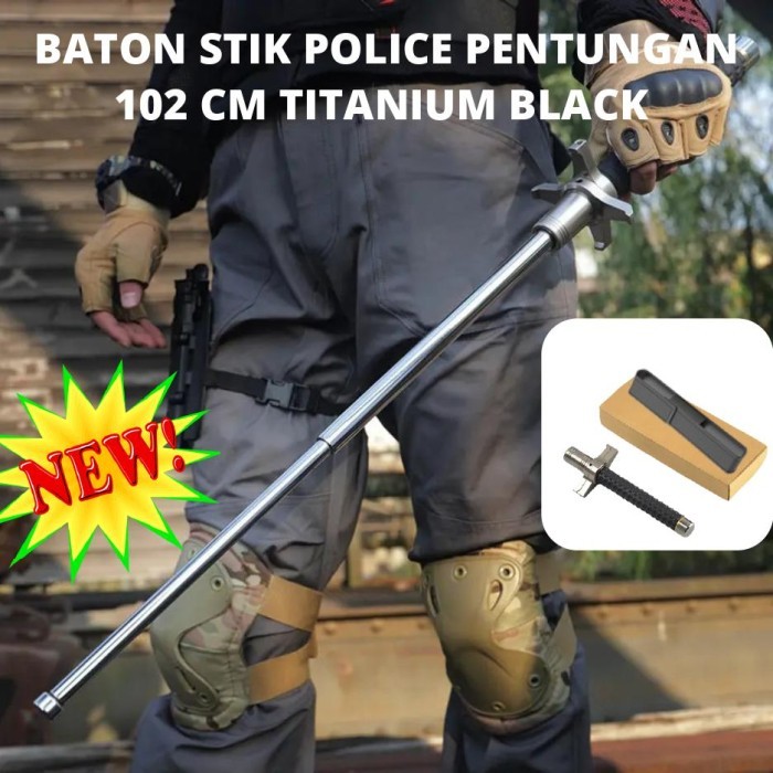 BATON STIK SWORD 102 CM TONGKAT PENTUNGAN SECURITY POLICE  - SILVER TERMURAH