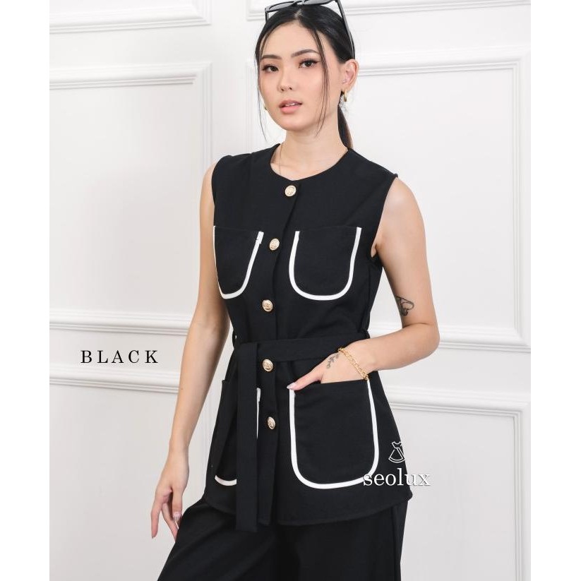 Seola - Tp621 - Coco Vest | Atasan Vest Wanita Rompi Kerja Semiwool BasicTopSleveless Umeshidayati