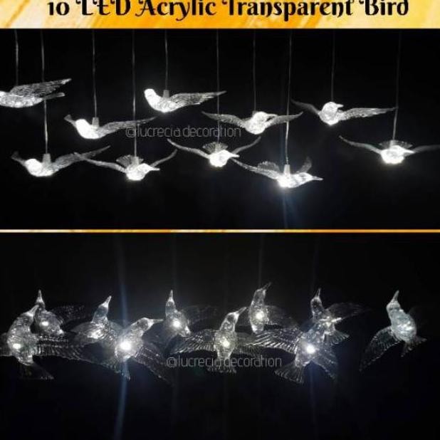 Lampu Hias Burung Dekorasi Wedding- Lampu Hias Gantung Burung Akrilik Bulansri249