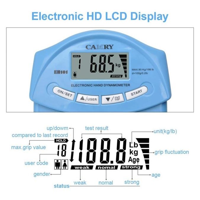 CAMRY EH 101 Digital Hand Dynamometer Hand Grip Dynamometer