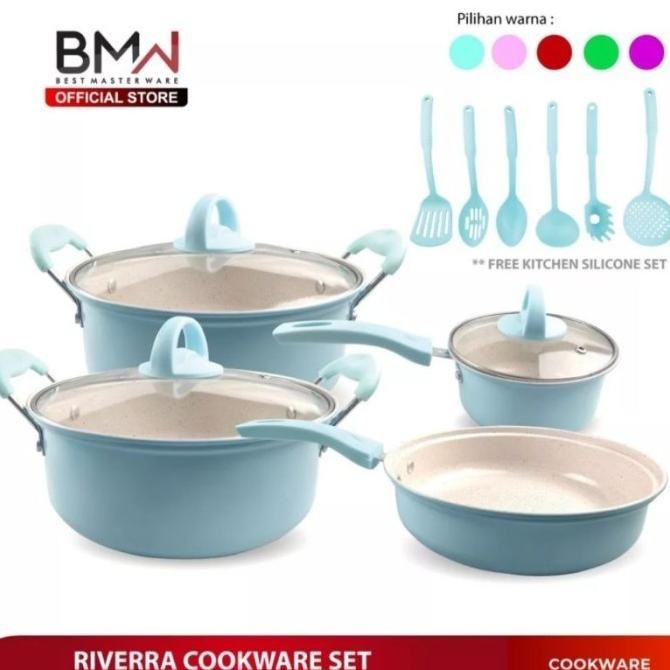 Panci set bmw rivera new Cookware/ teflon set / peralatan dapur