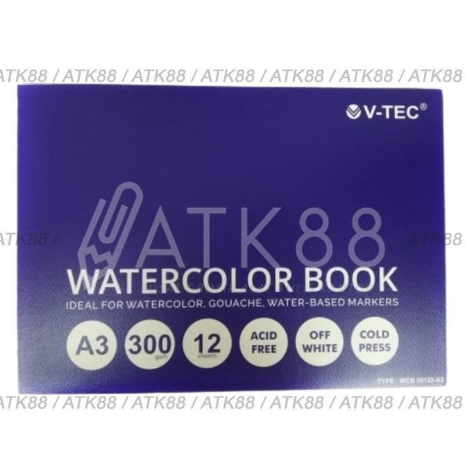 

Sale V-Tec Watercolor Book A3 300 Gsm