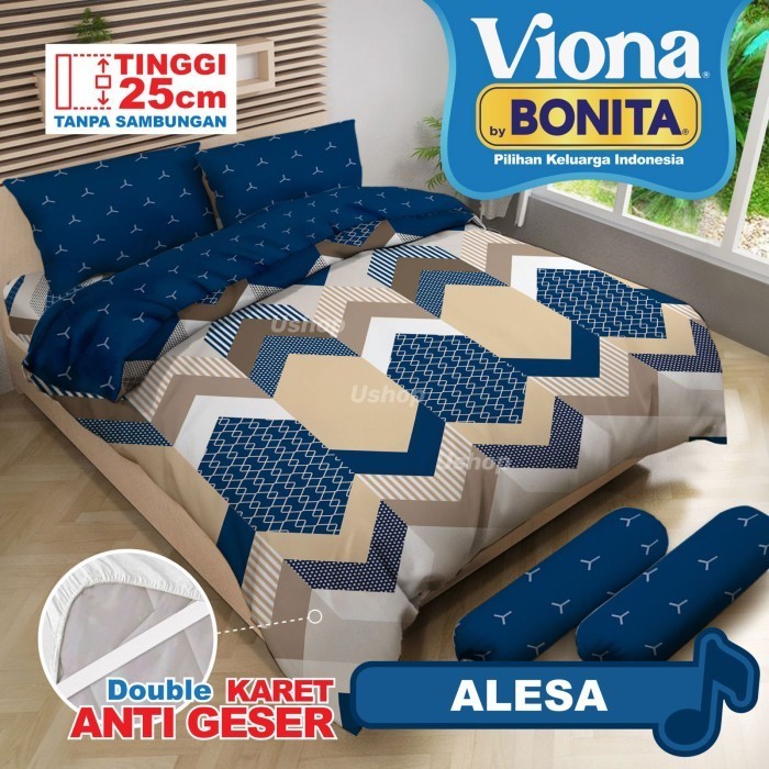 Viona By Bonita Set Bedcover + Sprei 180x200 Tinggi 25 Cm - King Size