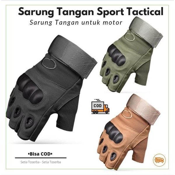 Sarung Tangan Half Import Sport - Sarung Tangan Airsoftgun - Sarung Tangan Army - Sarung Tangan