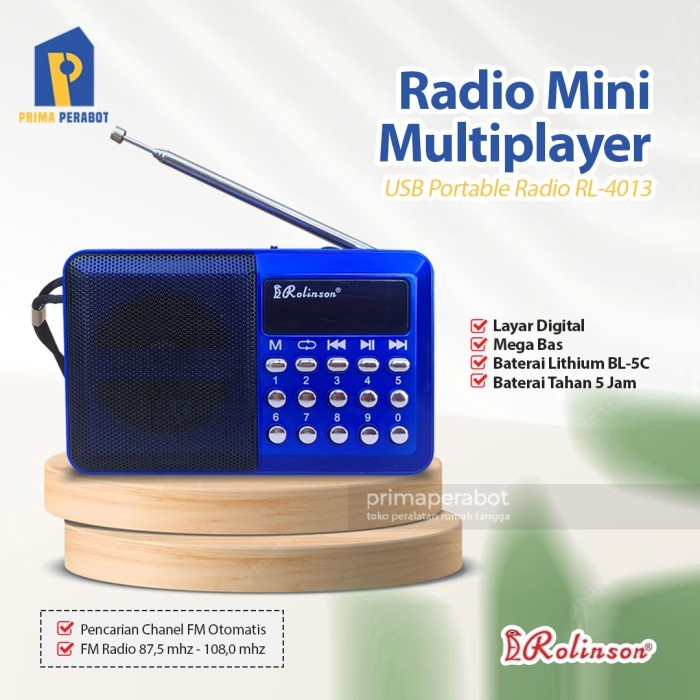 Radio Mini Multiplayer Radio FM Rolinson RL-4013 USB Portable Radio