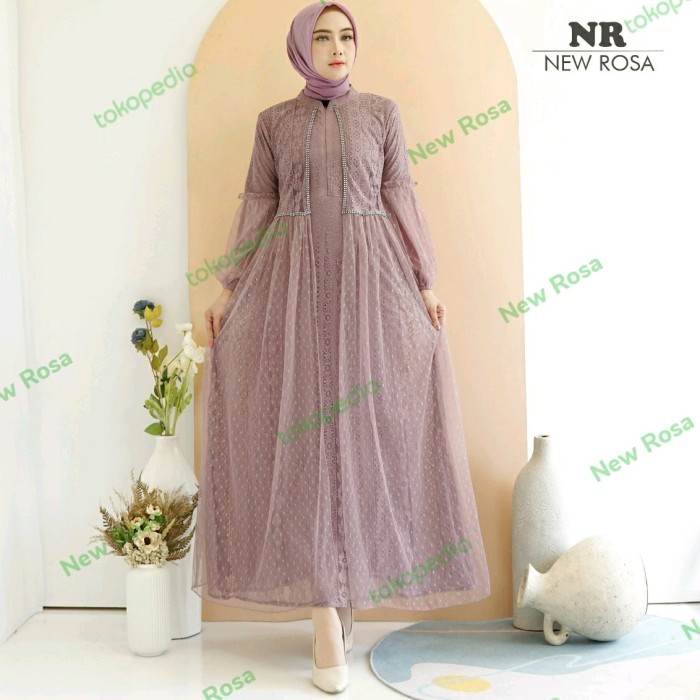 Adiba Dress Series Bahan Full Brokat Malika