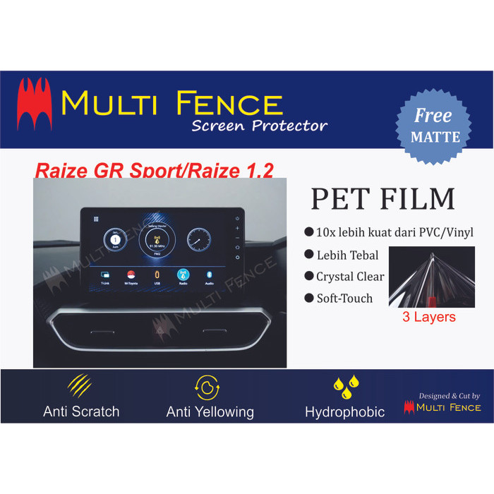 Screen Guard Head Unit Toyota Raize 8 Inch