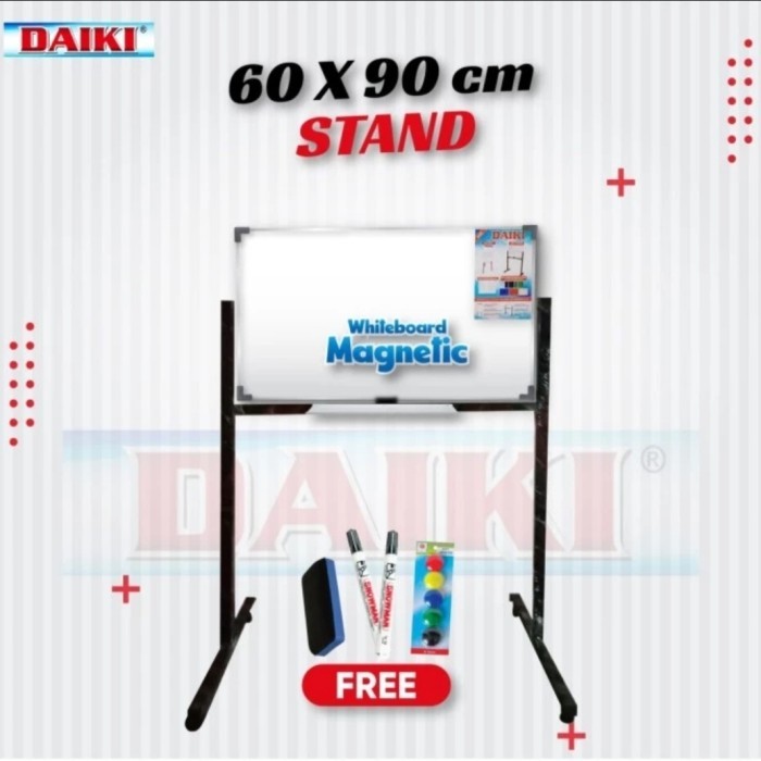 

Daiki Whiteboard magnetic single face standing size 60 x 90 cm.