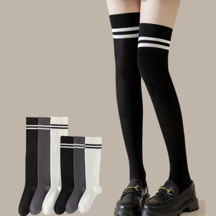 Kaos Kaki Wanita Over Knee Panjang Diatas Lutut Kaus Kaki Jk Kaki Tipis Bertekanan