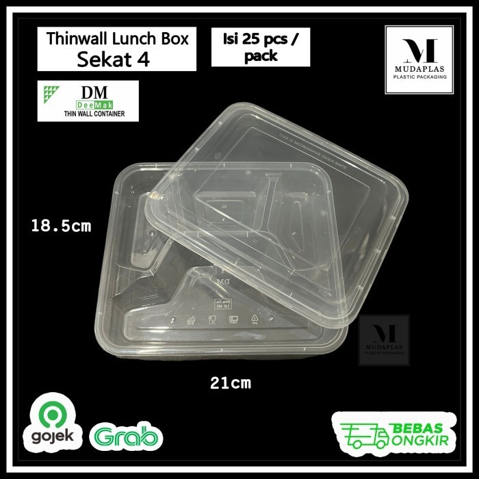 Thinwall Sekat 4 Lunch Box Bento DM