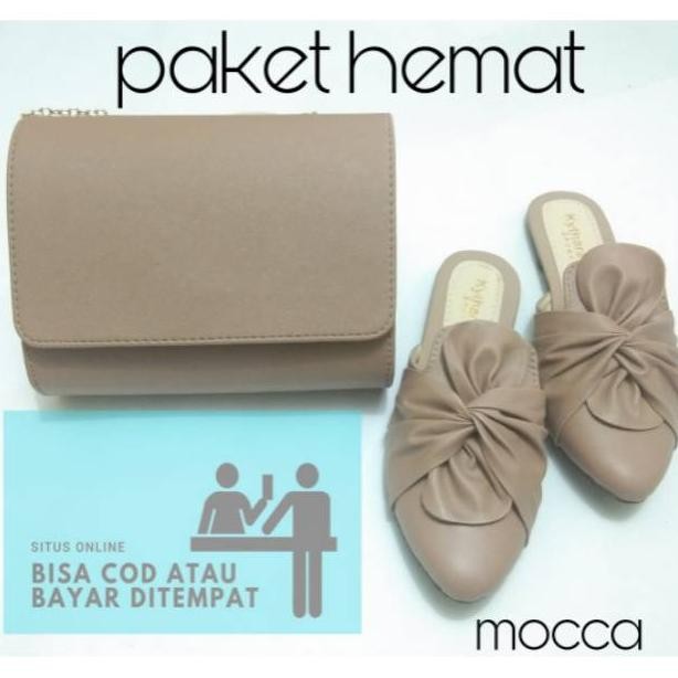 

Mega Sale Dm Bayar Di Tempat/Paket Hemat/Tas Dan Slop Pita Mocca Salem