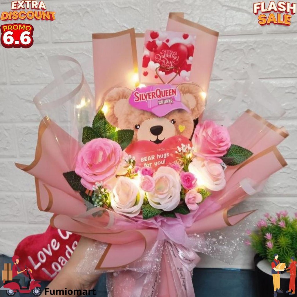 

Buket Silverqueen Chunky Bear - Buket Coklat - Buket Chunky Bar Bear Beruang Silverqueen - Bouquet Valentine, Birthday, Graduation ( Free Packing Aman + Free Baby Gold Edisi Valentine ) D Gratis Ongkir
