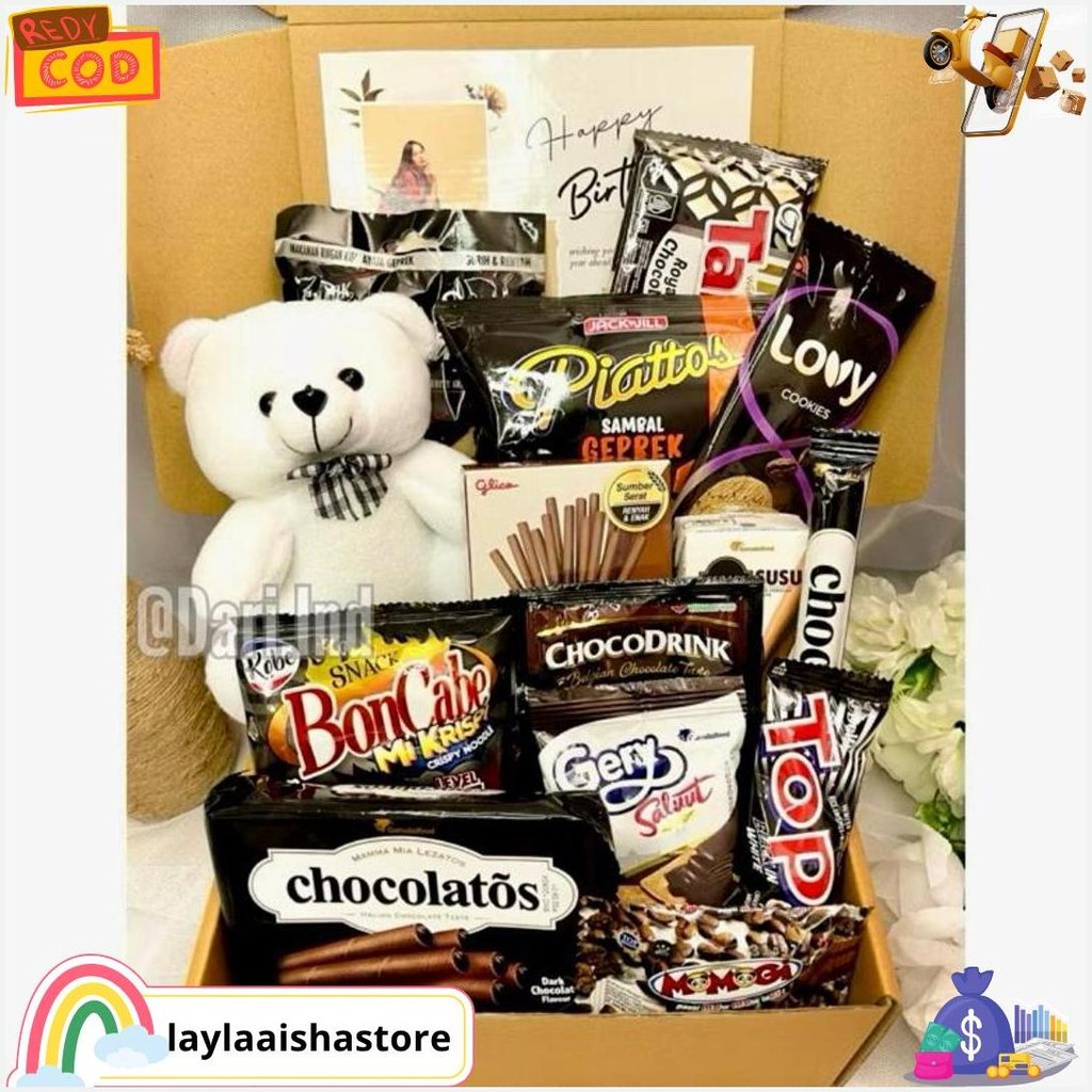 

Snack Box Kado Ulang Tahun / Hampers Snack Murah / Buket Snack / Buket Jajan / Kado Ulang Tahun / Hadiah Ulang Tahun / Hadiah Valentine / Kado Valentine / Kado Anniversary / Hadiah Anniversary / Hadiah Birthday / Hampers Cewek / Kado Natal Gratis Ongkir