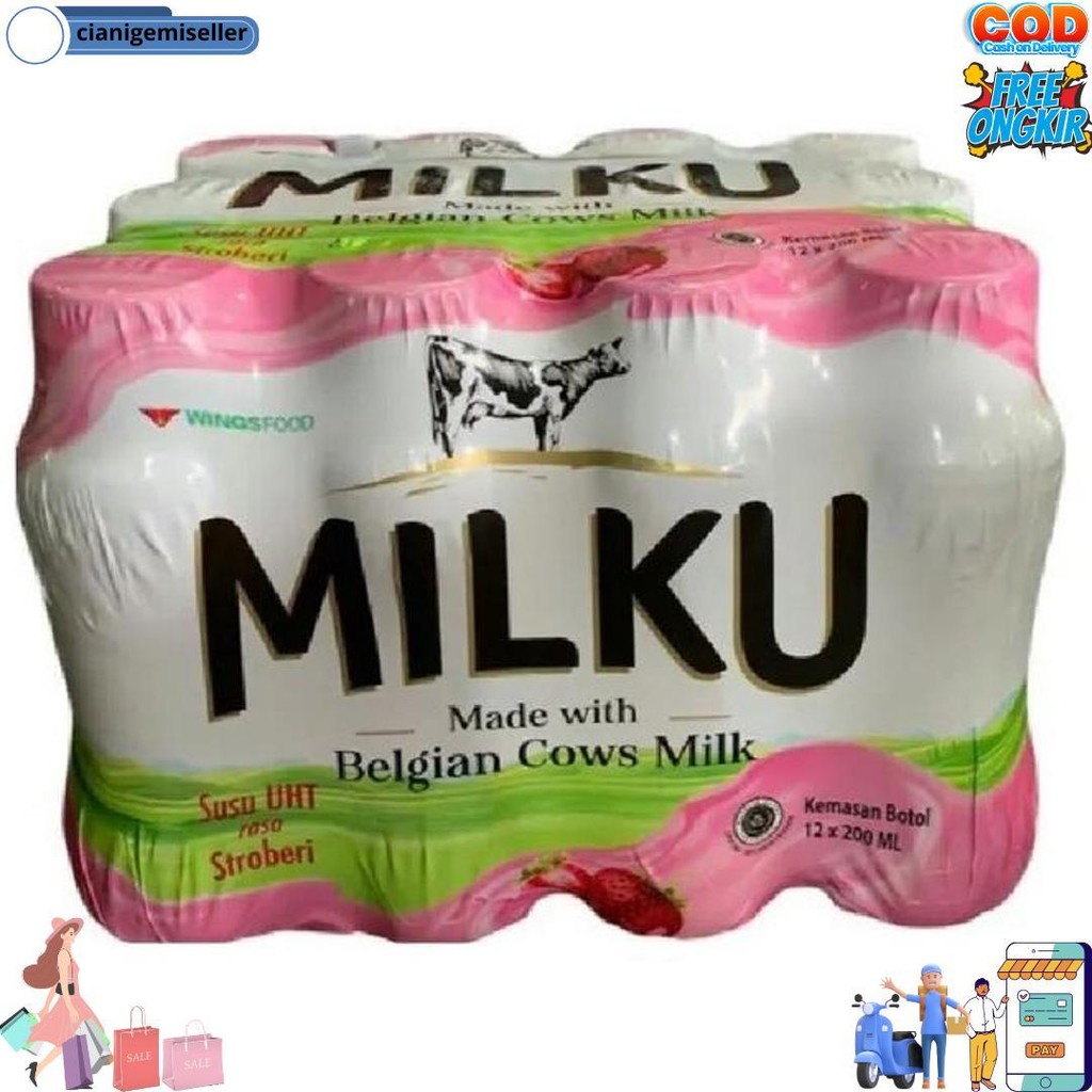 

Milku Bal Isi 12 X 200Ml Susu Uht Cokelat Strawberry Original Belgian Cow Coklat Stroberi Minuman Cemilan Anak Sehat Grosir Murah Wingsfood Botol Parcel Hampers Parsel Box Karton Ball D Cod