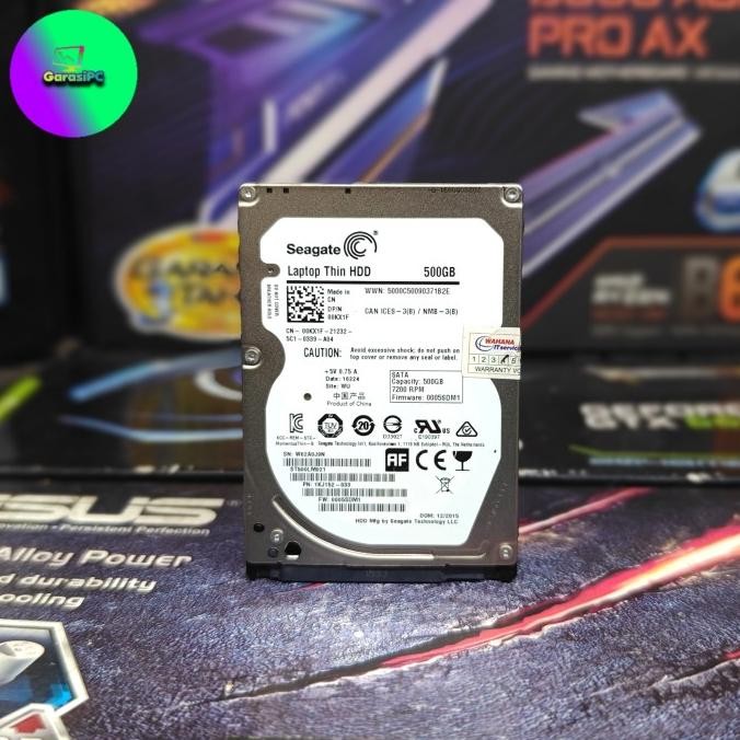 Hardisk HDD Sata Laptop Notebook Seagate Laptop Thin HDD 500GB Sentinel 100%