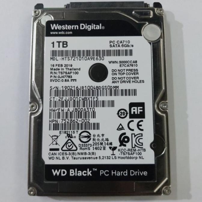Hard Disk Laptop 1Tb WD Black 7200Rpm 2.5inch Sata 6Gb/s
