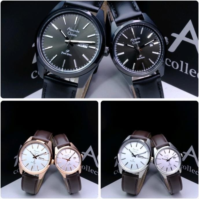 Grosir Jam Tangan Couple Alexandre Christie Ac1025 Ac 1025 Leather Original. Garansi Resmi 1 Tahun