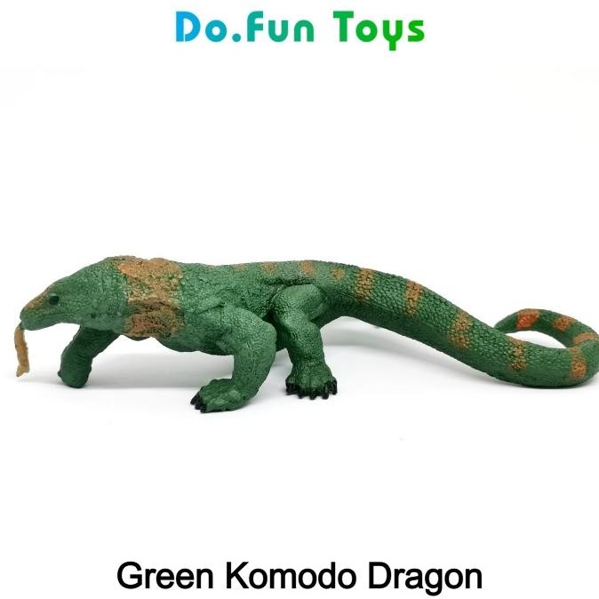 Green Komodo Dragon Animal Figure / Miniatur Mainan Komodo Hijau