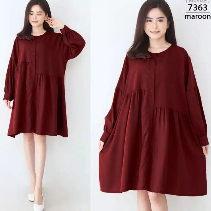 Murah Tunik Jumbo Kancing Depan Ld 120 Tunik Bigsize