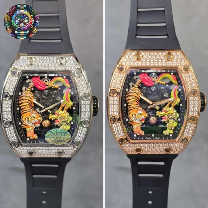Promo Dr.Jam Rm051 Rm51 Rm 051 51-11 3D Dragon Tiger Diamond Sapphire Automatic Super Premium