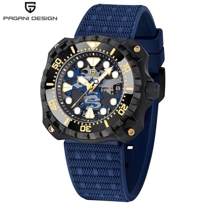 Promo Jam Tangan Pria Original Elegant Pagani Design Military Camouflage Full Automatic Sapphire Gla