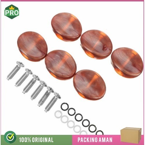 6PCS TEKSTUR KAYU GITAR TUNING TUNER PENGGANTI TOMBOL KNOB - B