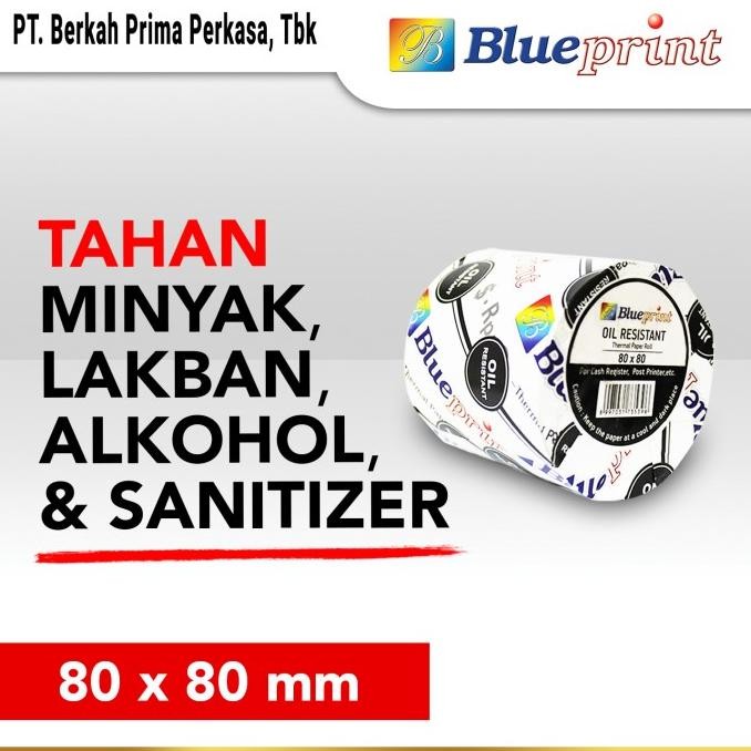 

Kertas Thermal / Kertas Kasir Struk BLUEPRINT 80mmx80mm Oil Resistant