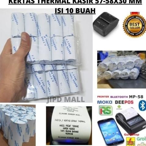 

Kertas Thermal 57x30 mm 58x30 mm Sokopaper Spot EDC isi 10 pcs 113118