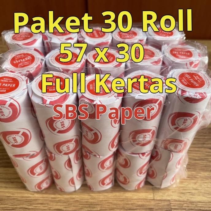 

( ISI 30 Roll) Kertas Print Kasir thermal paper Roll 57 x 30 / 57x30