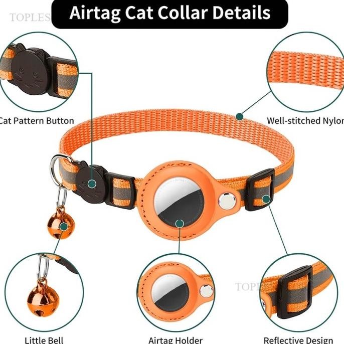Pet Apple AirTag Kalung Collar Kucing Airtag GPS Tracker Anti Theft