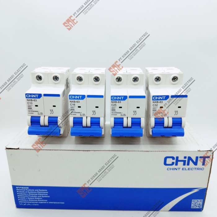 Terlaris MCB Chint 2P Phase 10A 16A 25A 32A NXB-63 SALE