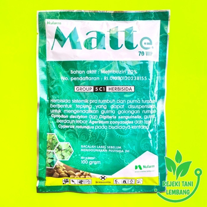 Herbisida Sistemik Matte 70 Wp Isi 100 Gr Herbisida Selektif Kentang Wortel Dan Tomat Murah