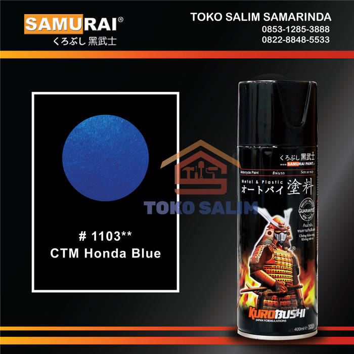 ><><><] Cat semprot/Pilox- SAMURAI PAINT- 1103 CTM Honda Blue** (Seri Metalic)