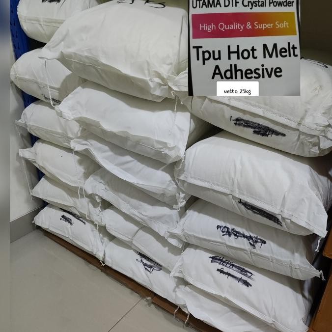 

Tpu Hot Melt Adhesive Crystal Powder DTF Lem Bubuk Pet Film 1 Sak 25Kg