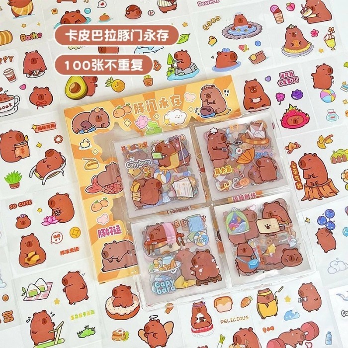 

Stiker Capybara Box isi 100 lembar Capybara Sticker with Box