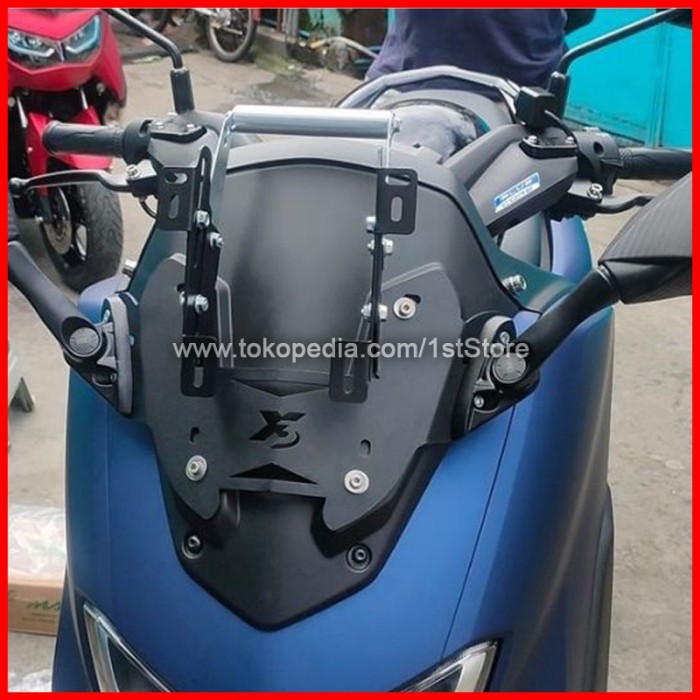 Bracket Windshield Spion + Gps All New Nmax 2020 2021 Breket Serpo X3