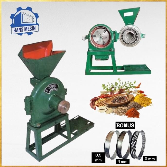 Mesin giling bumbu / tepung disk mill FFC 15 + rangka mini