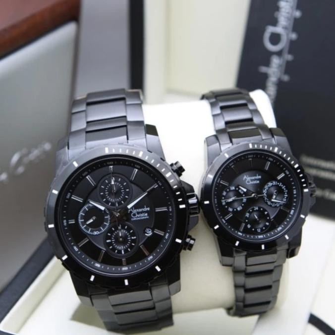 Grosir Jam Tangan Couple Alexandre Christie Ac 6141 - Ac 6141 Full Black