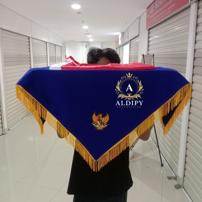 Alas Baki Upacara Bendera Taplak Baki Upacara Warna Biru Ready Stok