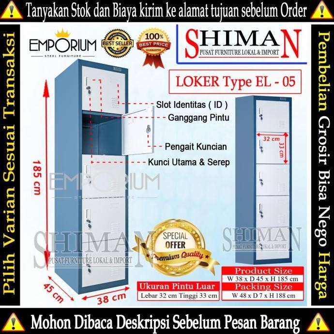 

Lemari Loker Besi 5 Pintu Emporium EL 05