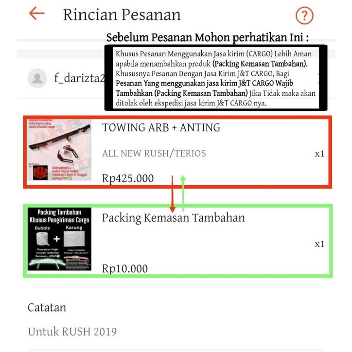 TANDUK DEPAN & TOWING BELAKANG ARB AVANZA/XENIA/VELOZ 2022