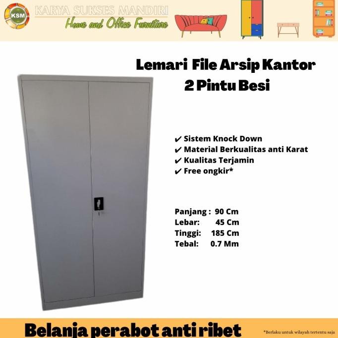 

BEBAS ONGKIR - Lemari Arsip File Kantor Besi 2 Pintu Buka Tutup VIP GOLD VG 202